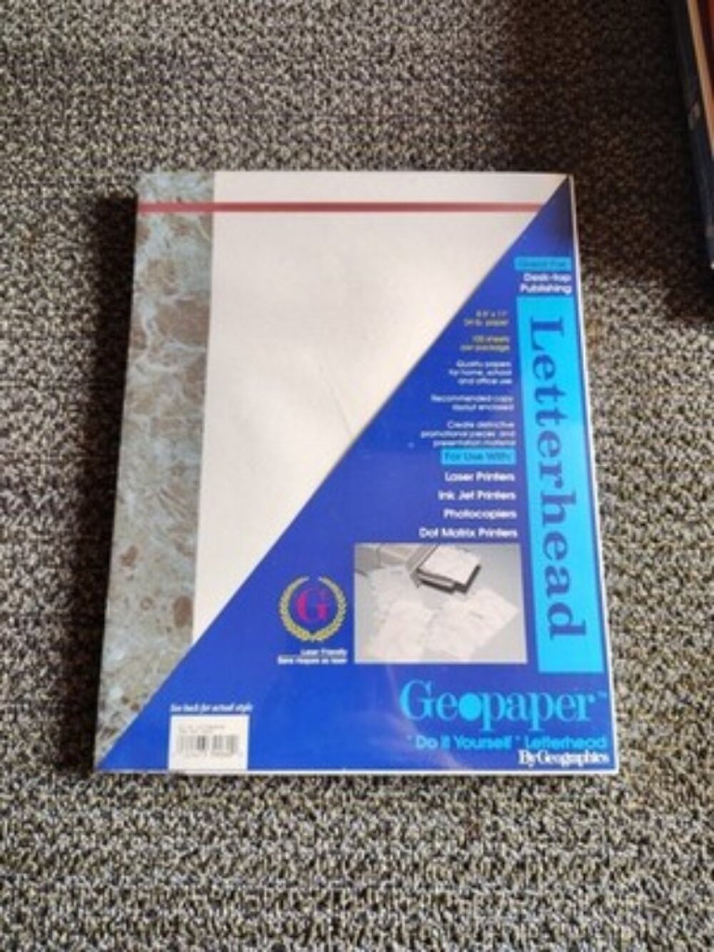 Geographics Marbled Edge Letterhead Printer Paper 100 - 8.5" x 11" Sheets New
